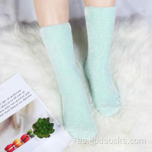 Chicas chenille acogedores calcetines color personalizado